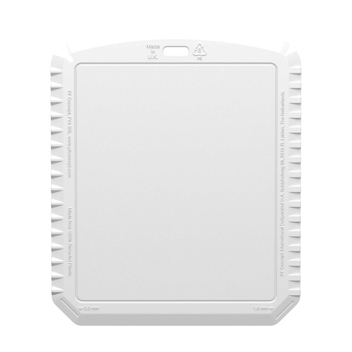 Raspador de hielo con forma rectangular de plástico reciclado color blanco segunda vista trasera Raspador de hielo con forma rectangular de plástico reciclado color blanco segunda vista trasera