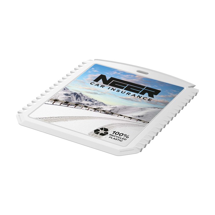 Raspador de hielo con forma rectangular de plástico reciclado color blanco Raspador de hielo con forma rectangular de plástico reciclado color blanco