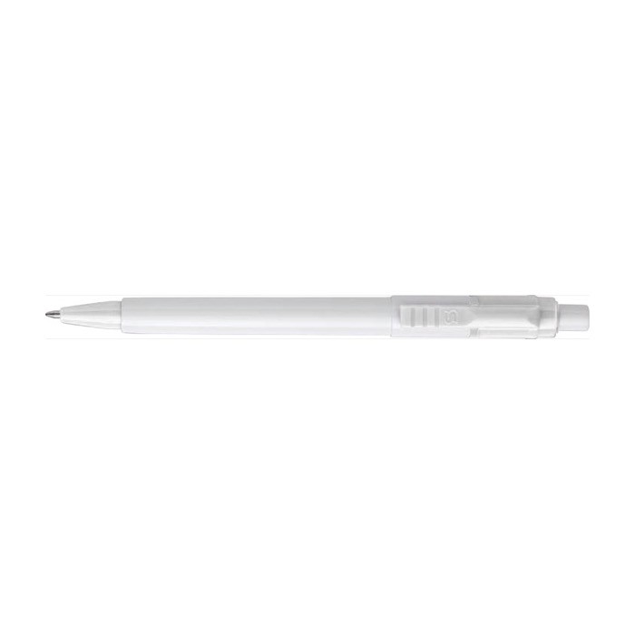 Bolígrafo con cuerpo blanco y carga jumbo color blanco primera vista Bolígrafo con cuerpo blanco y carga jumbo color blanco primera vista