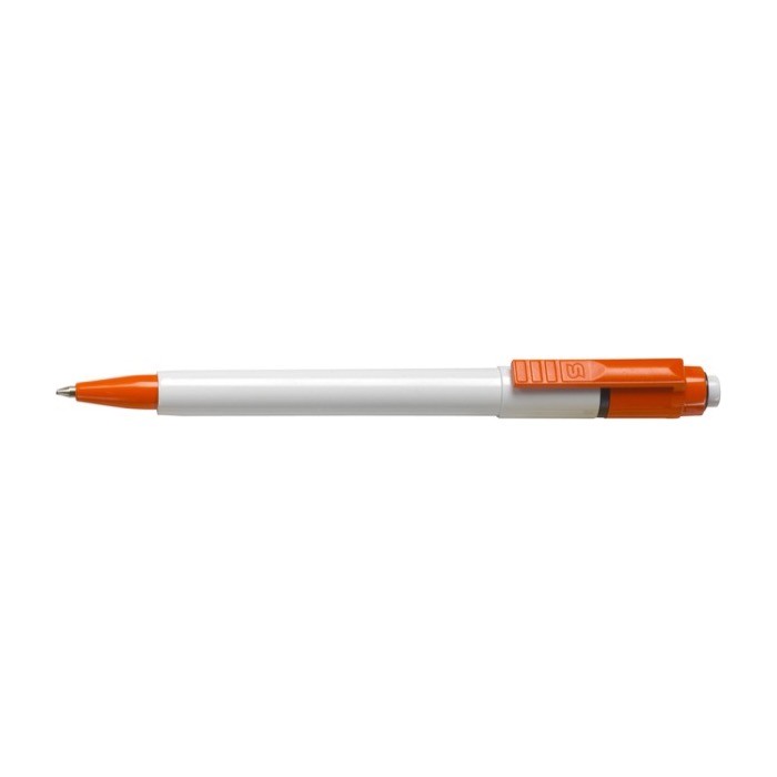 Bolígrafo con cuerpo blanco y carga jumbo color naranja primera vista Bolígrafo con cuerpo blanco y carga jumbo color naranja primera vista