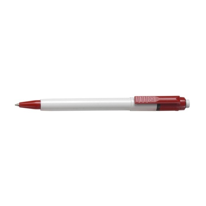 Bolígrafo con cuerpo blanco y carga jumbo color rojo primera vista Bolígrafo con cuerpo blanco y carga jumbo color rojo primera vista