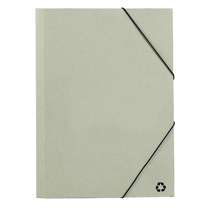 Carpeta ecológica de cartón reciclado con cierre elástico color natural primera vista