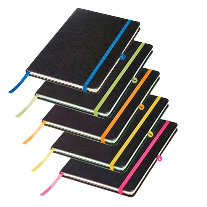 Libreta con tapa de cartón y cinta de color A5 hojas lisas vista con varios colores Libreta con tapa de cartón y cinta de color A5 hojas lisas vista con varios colores