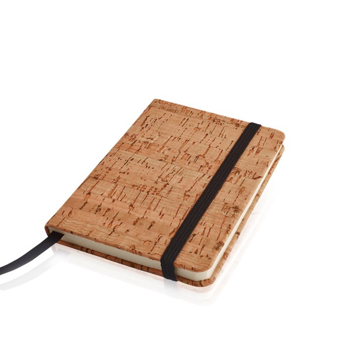 Bloc de notas con tapa de corcho y marcapáginas A6 hojas lisas color marrón claro vista 1 Bloc de notas con tapa de corcho y marcapáginas A6 hojas lisas color marrón claro vista 1