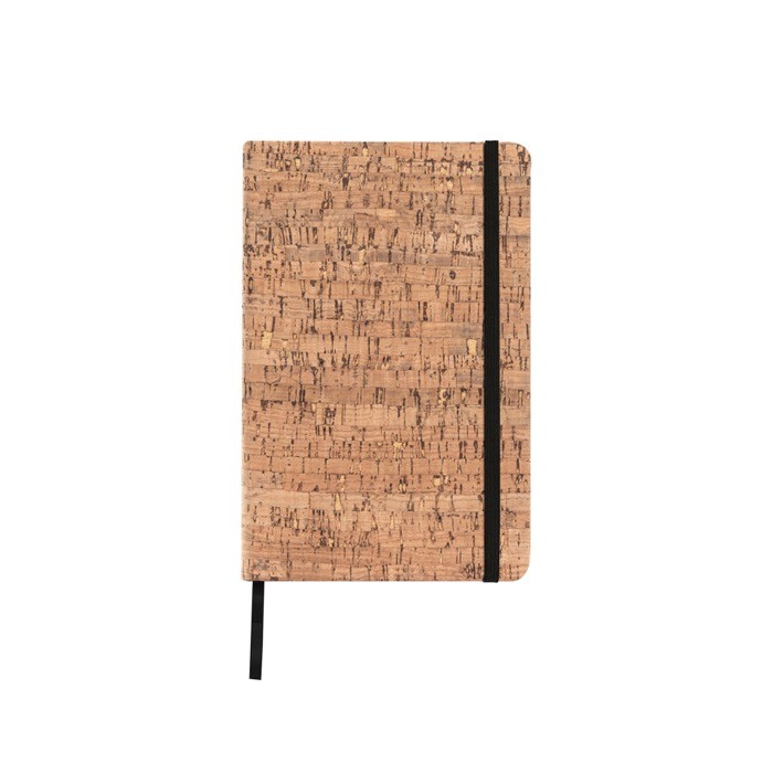 Bloc de notas con tapa de corcho y marcapáginas A6 hojas lisas color marrón claro Bloc de notas con tapa de corcho y marcapáginas A6 hojas lisas color marrón claro