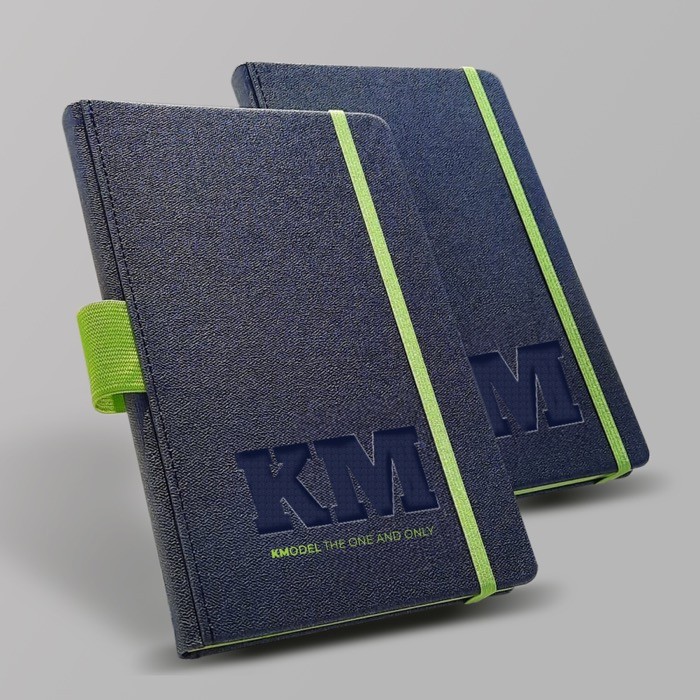 Libreta de cuero sintético con detalles de color A5 hojas a rayas Libreta de cuero sintético con detalles de color A5 hojas a rayas