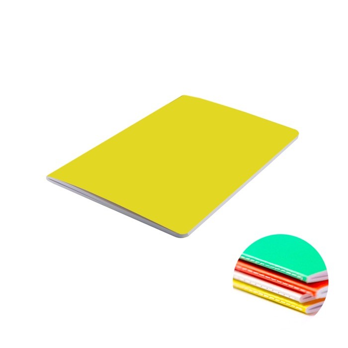 Cuaderno de cartón de colores con lomo cosido A6 hojas lisas color amarillo claro Cuaderno de cartón de colores con lomo cosido A6 hojas lisas color amarillo claro