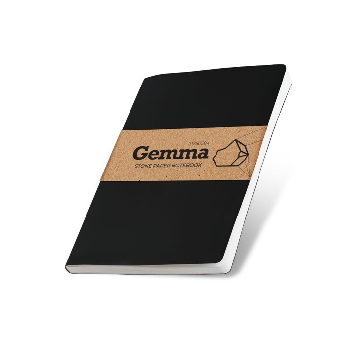 Libreta sostenible hecha de papel piedra A5 hojas lisas color negro vista 1