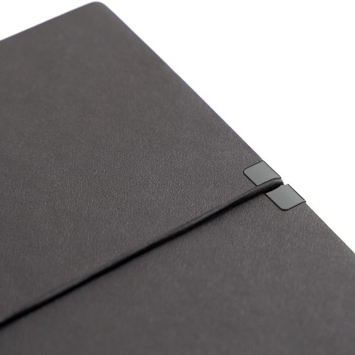 Bloc de cuero sintético con elástico horizontal A5 hojas a rayas