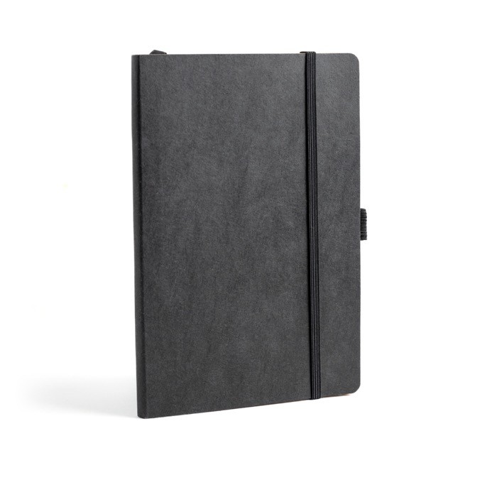 Libreta con tapa de papel resistente al agua A5 hojas lisas color negro vista 2