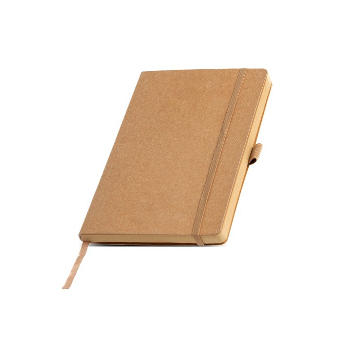 Libreta con tapa de papel resistente al agua A5 hojas lisas color natural vista 1