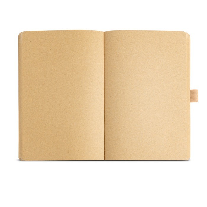 Libreta con tapa de papel resistente al agua A5 hojas lisas color natural vista 2