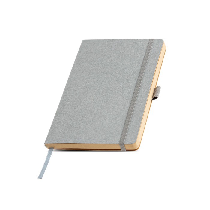 Libreta con tapa de papel resistente al agua A5 hojas lisas color gris claro vista 1