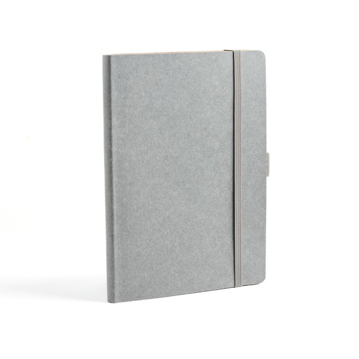 Libreta con tapa de papel resistente al agua A5 hojas lisas color gris claro vista 2