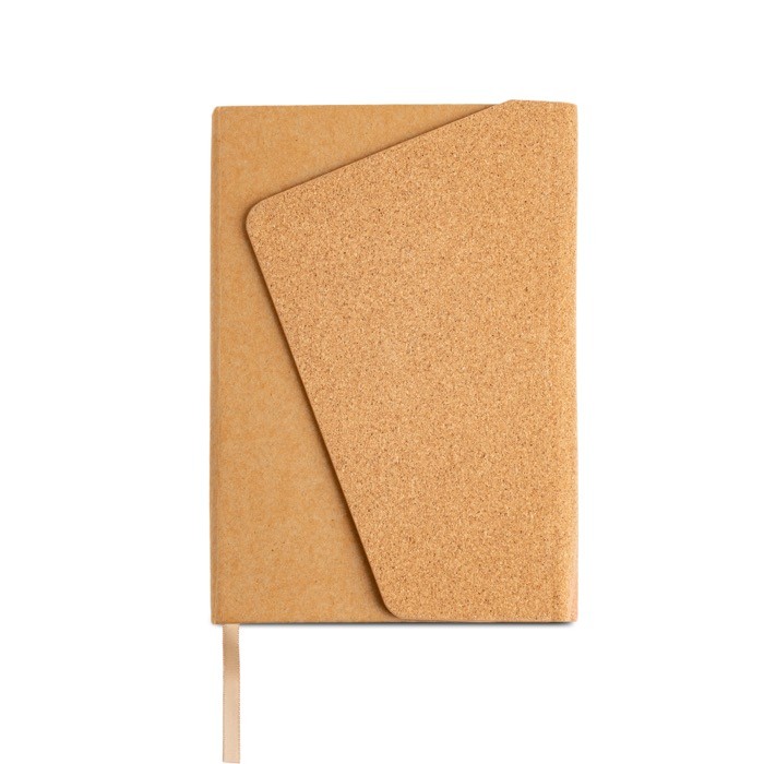 Libreta con tapa de tipo corcho y cierre magnético A5 hojas lisas color marrón claro Libreta con tapa de tipo corcho y cierre magnético A5 hojas lisas color marrón claro