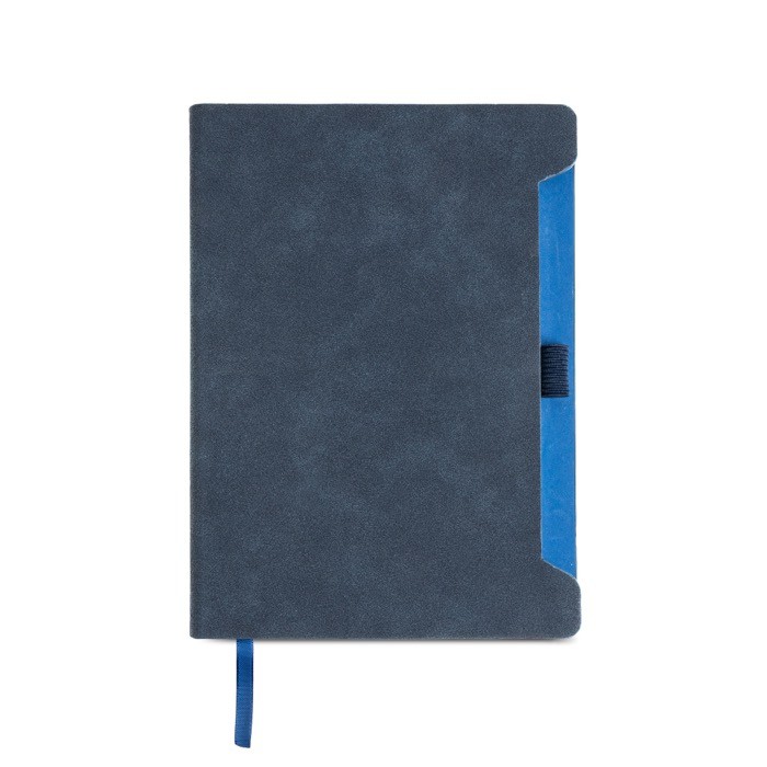 Libreta ecológica con soporte lateral para bolígrafo A5 hojas lisas color azul marino