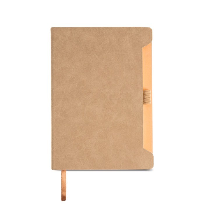Libreta ecológica con soporte lateral para bolígrafo A5 hojas lisas color beige