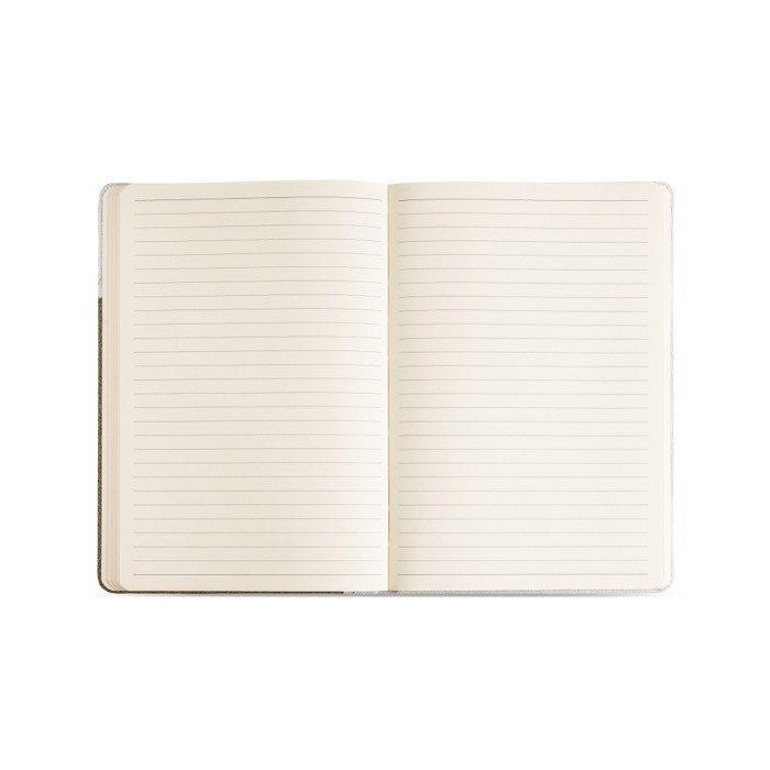 Libreta de algodón reciclado con bolígrafo de té verde A5 hojas lisas color beige vista 3