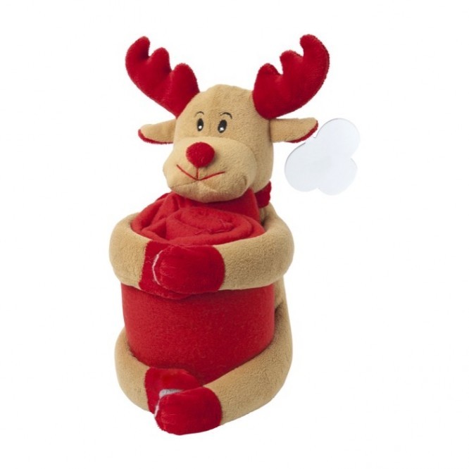 Peluche en forma de reno con manta polar incluida para niños Reindeer color multicolor primera vista