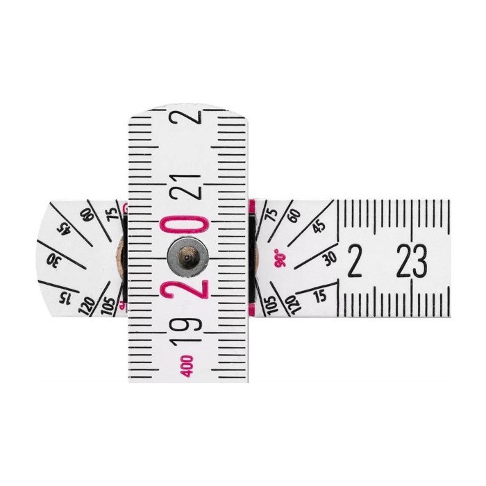 Regla plegable de madera con esquema de ángulo integrado Stabila 2M tercera vista