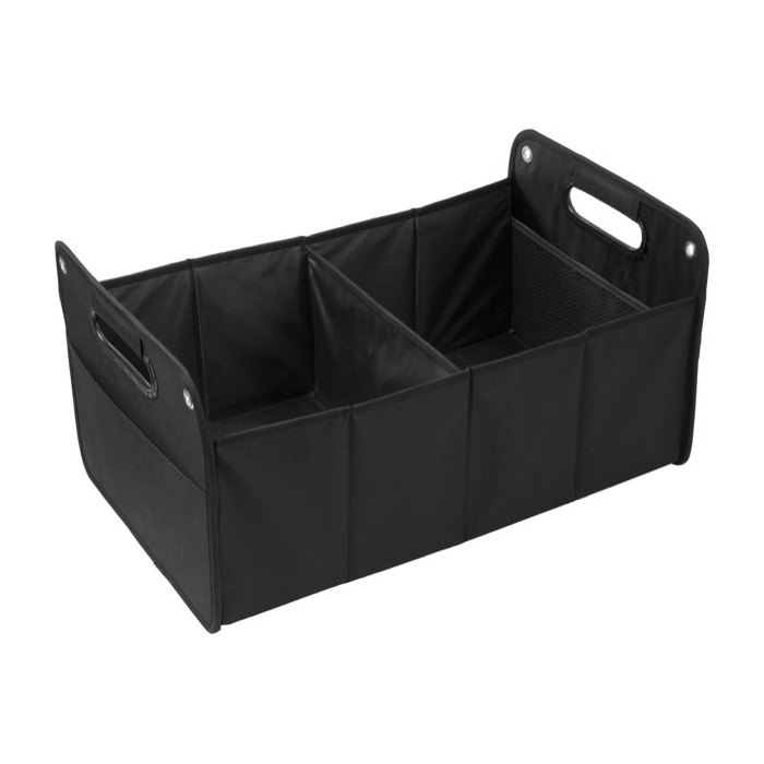 Organizador de 2 compartimientos de poliéster con asas de transporte color negro primera vista Organizador de 2 compartimientos de poliéster con asas de transporte color negro primera vista