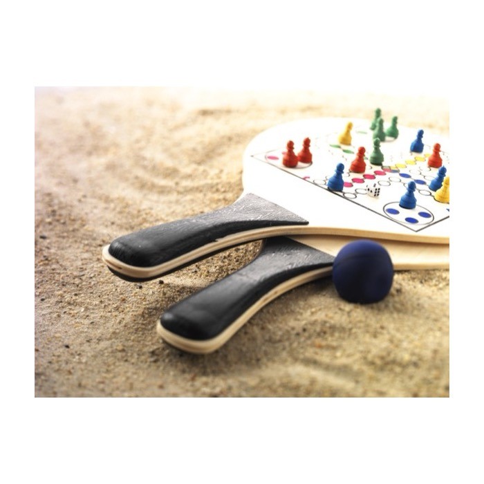 Set de 2 palas de madera y pelota con juegos en las palas tercera vista Set de 2 palas de madera y pelota con juegos en las palas tercera vista
