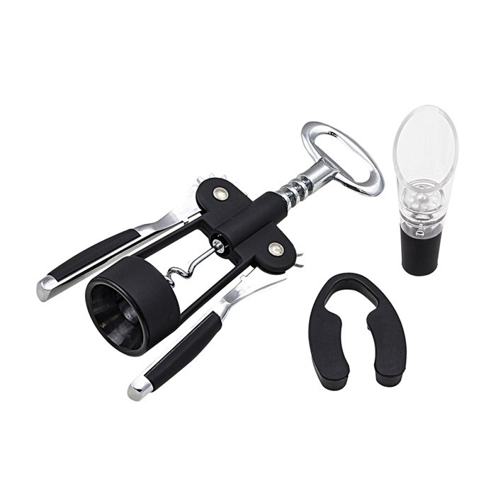 Set de vino de acero inoxidable con 3 partes y cuatro funciones color negro vista 11 Set de vino de acero inoxidable con 3 partes y cuatro funciones color negro vista 11