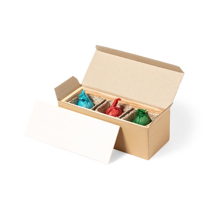 Kit de huerto con tres tipos de semilla color natural segunda vista