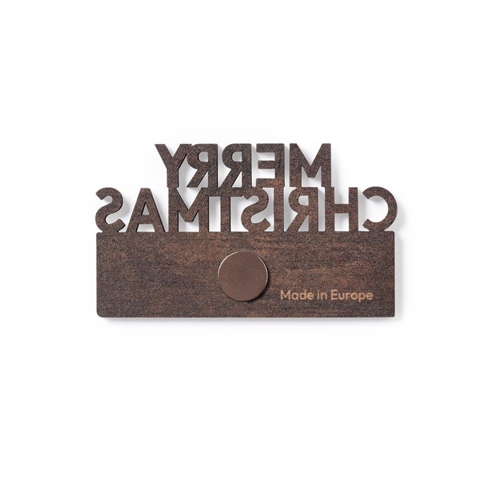 Imán con mensaje Merry Christmas color natural tercera vista