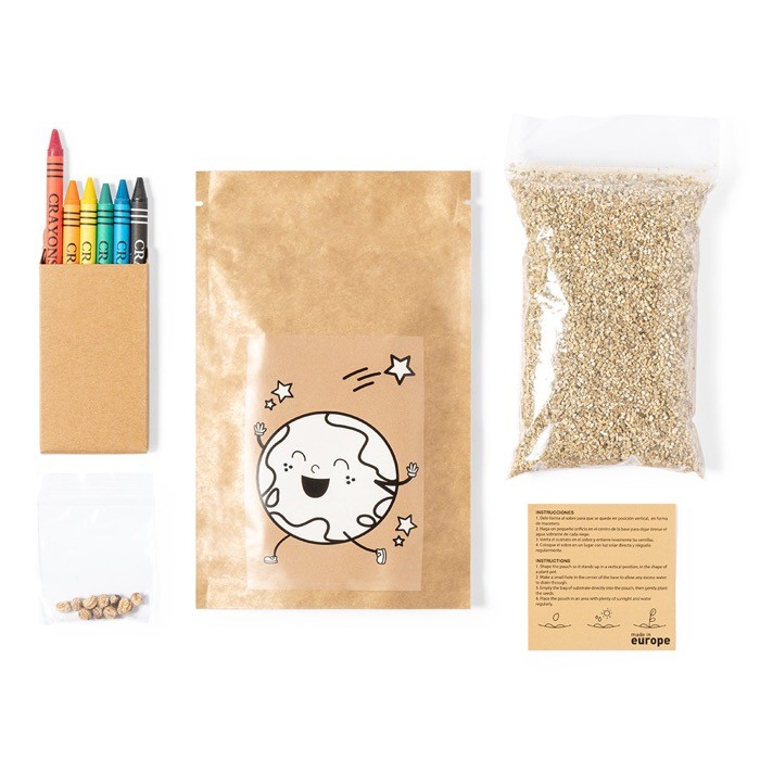 Maceta con ceras para colorear color natural segunda vista