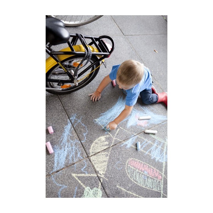 Caja de cartón personalizable con 6 tizas grandes para colorear primera vista