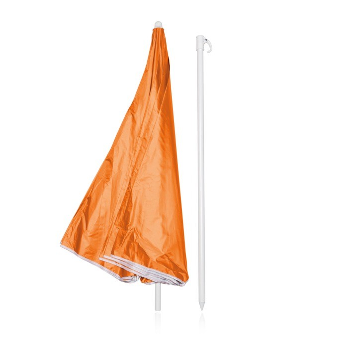 Sombrilla de playa de poliéster 170T con protección UV Ø180 color naranja vista 1 Sombrilla de playa de poliéster 170T con protección UV Ø180 color naranja vista 1