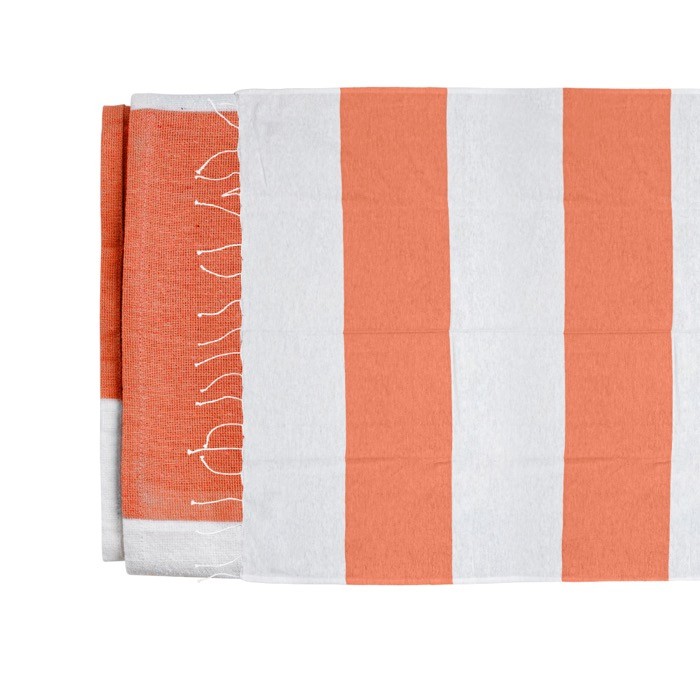 Toalla de playa de algodón y poliéster 90x180cm de 180 g/m2 color naranja vista 1 Toalla de playa de algodón y poliéster 90x180cm de 180 g/m2 color naranja vista 1