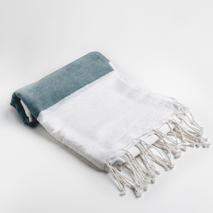 Toalla de playa de algodón y poliéster 90x180cm de 180 g/m2 color verde oscuro Toalla de playa de algodón y poliéster 90x180cm de 180 g/m2 color verde oscuro