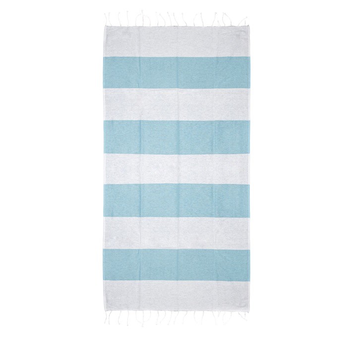 Toalla de playa de algodón y poliéster 90x180cm de 180 g/m2 color turquesa Toalla de playa de algodón y poliéster 90x180cm de 180 g/m2 color turquesa