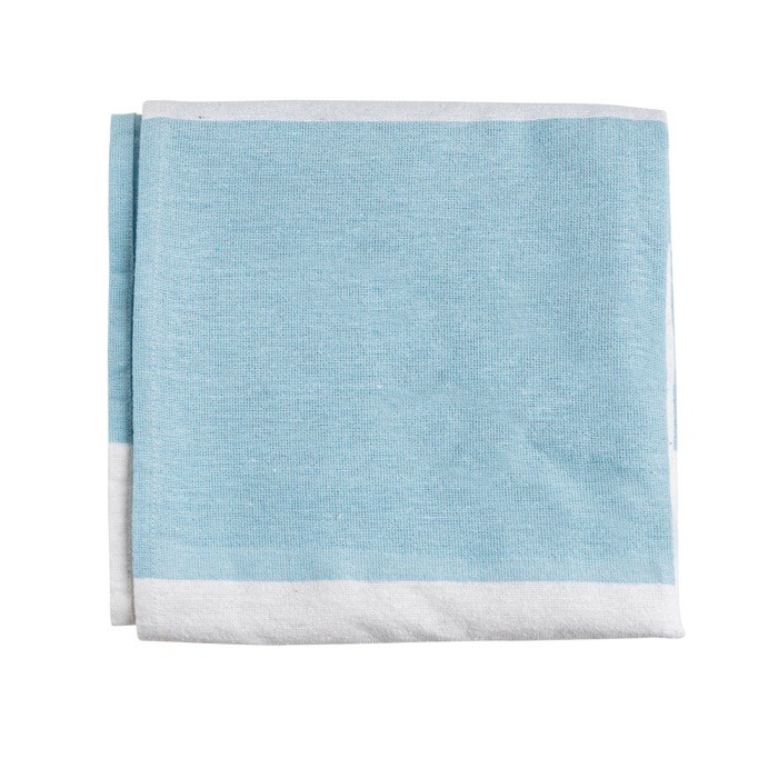 Toalla de playa de algodón y poliéster 90x180cm de 180 g/m2 color turquesa vista 1 Toalla de playa de algodón y poliéster 90x180cm de 180 g/m2 color turquesa vista 1