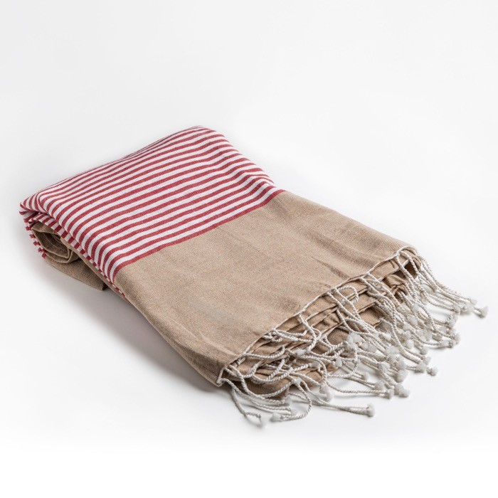 Toalla de playa de algodón de 100x180cm ligera 220 g/m2 color rojo