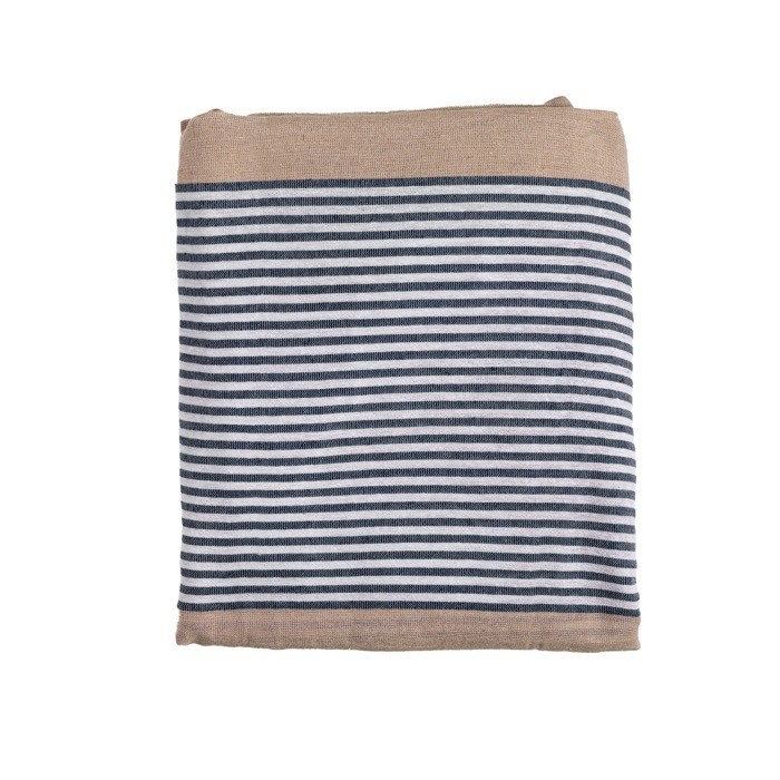 Toalla de playa de algodón de 100x180cm ligera 220 g/m2 color azul marino vista 1