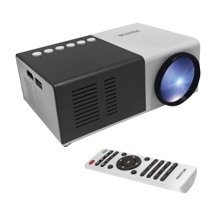 Miniproyector Prixton Cinema para reproducir vídeos en calidad Full HD color blanco/negro