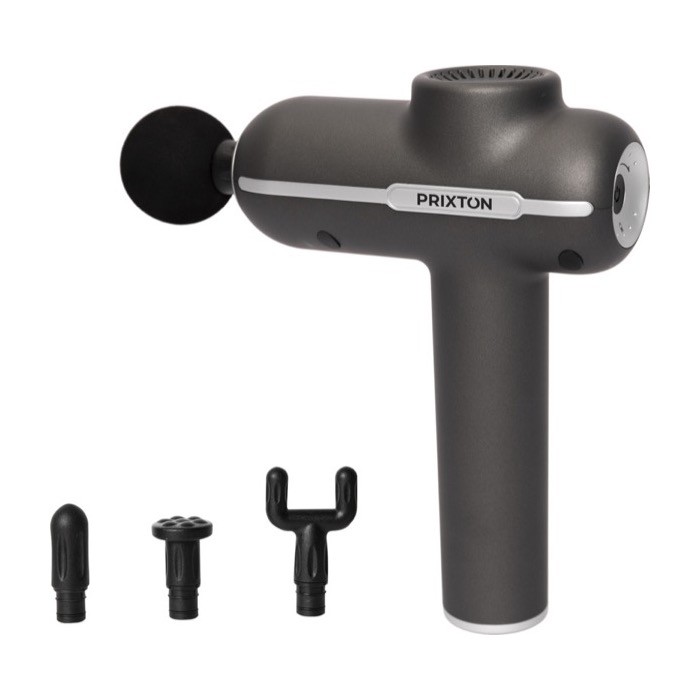 Pistola masajeadora inalámbrica Prixton MGF80 Synergy con 4 cabezales color negro Pistola masajeadora inalámbrica Prixton MGF80 Synergy con 4 cabezales color negro