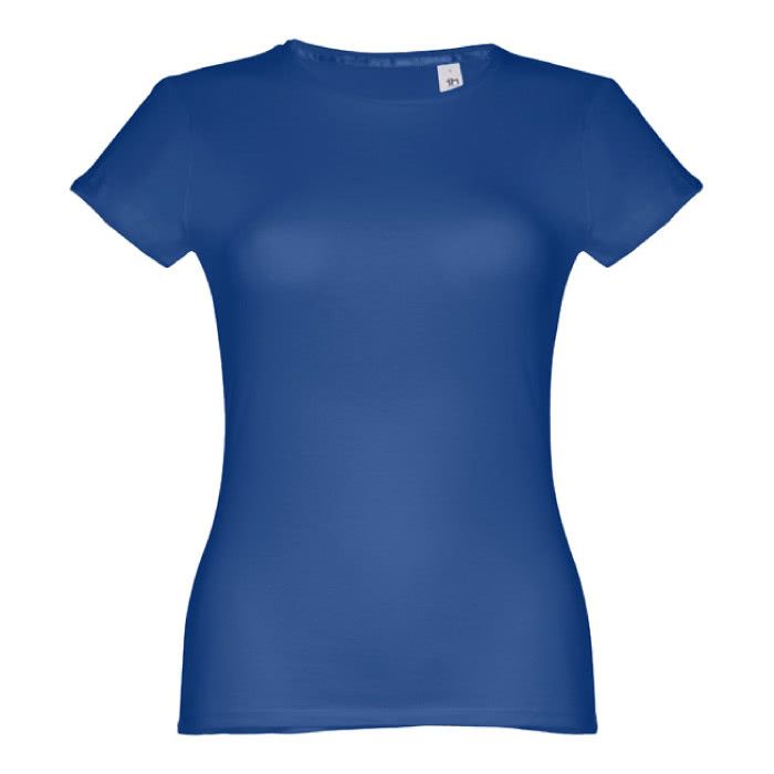 Camisetas personalizadas mujer algodón color azul real primera vista Camisetas personalizadas mujer algodón color azul real primera vista