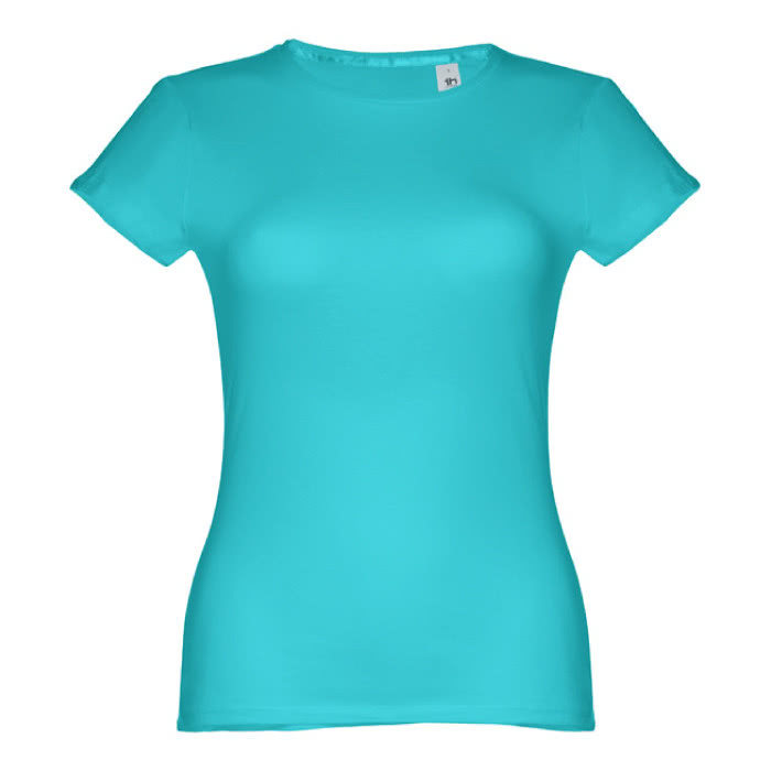Camisetas personalizadas mujer algodón color turquesa primera vista Camisetas personalizadas mujer algodón color turquesa primera vista