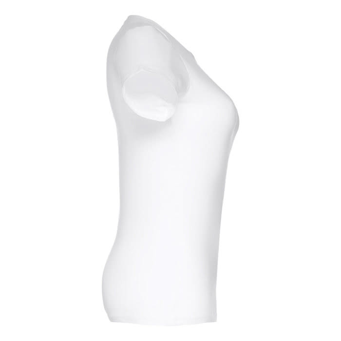 Camisetas para serigrafiar de mujer entalladas color blanco tercera vista Camisetas para serigrafiar de mujer entalladas color blanco tercera vista