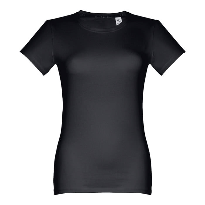 Camisetas para serigrafiar de mujer entalladas color negro primera vista Camisetas para serigrafiar de mujer entalladas color negro primera vista