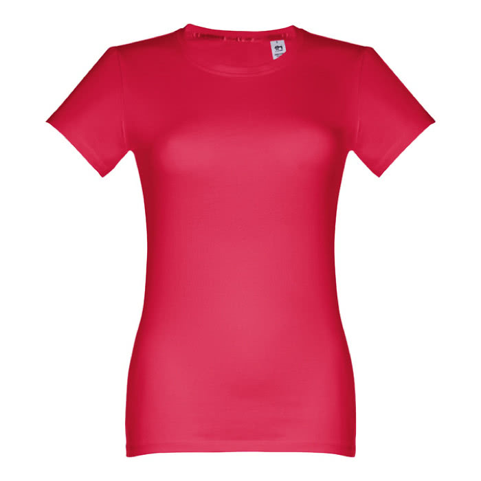 Camisetas para serigrafiar de mujer entalladas color rojo primera vista Camisetas para serigrafiar de mujer entalladas color rojo primera vista