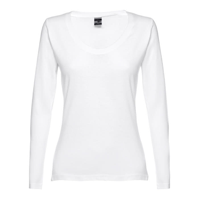 Camisetas manga larga mujer merchandising color blanco