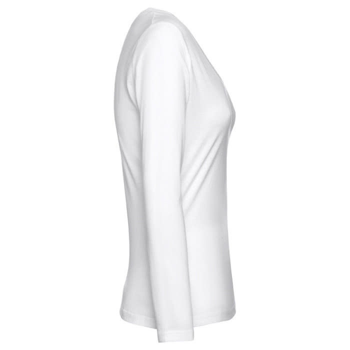 Camisetas mujer manga larga para publicidad color blanco