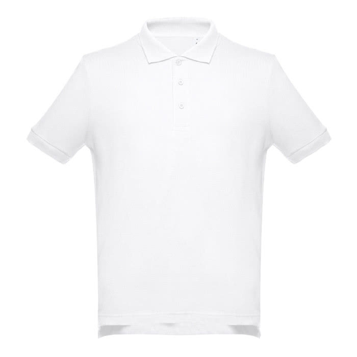Polos impresos algodón 195 g/m2 color blanco primera vista Polos impresos algodón 195 g/m2 color blanco primera vista