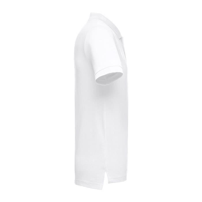 Polos impresos algodón 195 g/m2 color blanco tercera vista Polos impresos algodón 195 g/m2 color blanco tercera vista