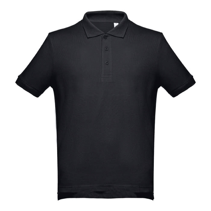 Polos impresos algodón 195 g/m2 color negro primera vista Polos impresos algodón 195 g/m2 color negro primera vista